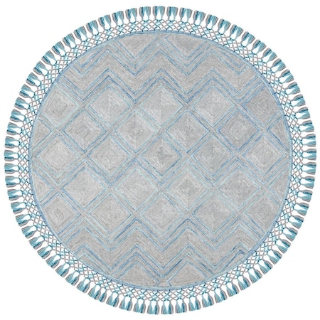 Safavieh 6 x 6 ft. Sahara 400 Round Area Rug - Grey & Aqua SAH402F-6R